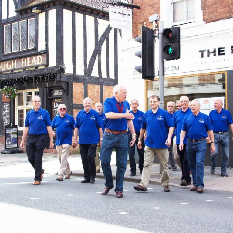 some of the members crossing in front of the Marlborough Head